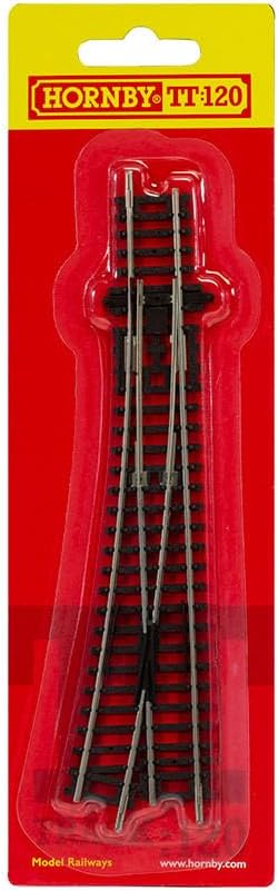 Hornby TT8009 Spur TT rechte Weiche, 166 mm, 15° zusätzliche Gleisteile für Modelleisenbahn-Sets, Gleisteile für Spielzeugeisenbahnen, beinhaltet:1x631 mm rechte Weiche Hobbys für Männer Maßstab 1:120