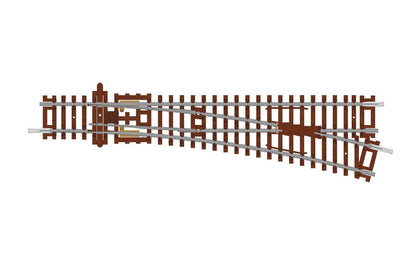 Hornby TT8009 Spur TT rechte Weiche, 166 mm, 15° zusätzliche Gleisteile für Modelleisenbahn-Sets, Gleisteile für Spielzeugeisenbahnen, beinhaltet:1x631 mm rechte Weiche Hobbys für Männer Maßstab 1:120