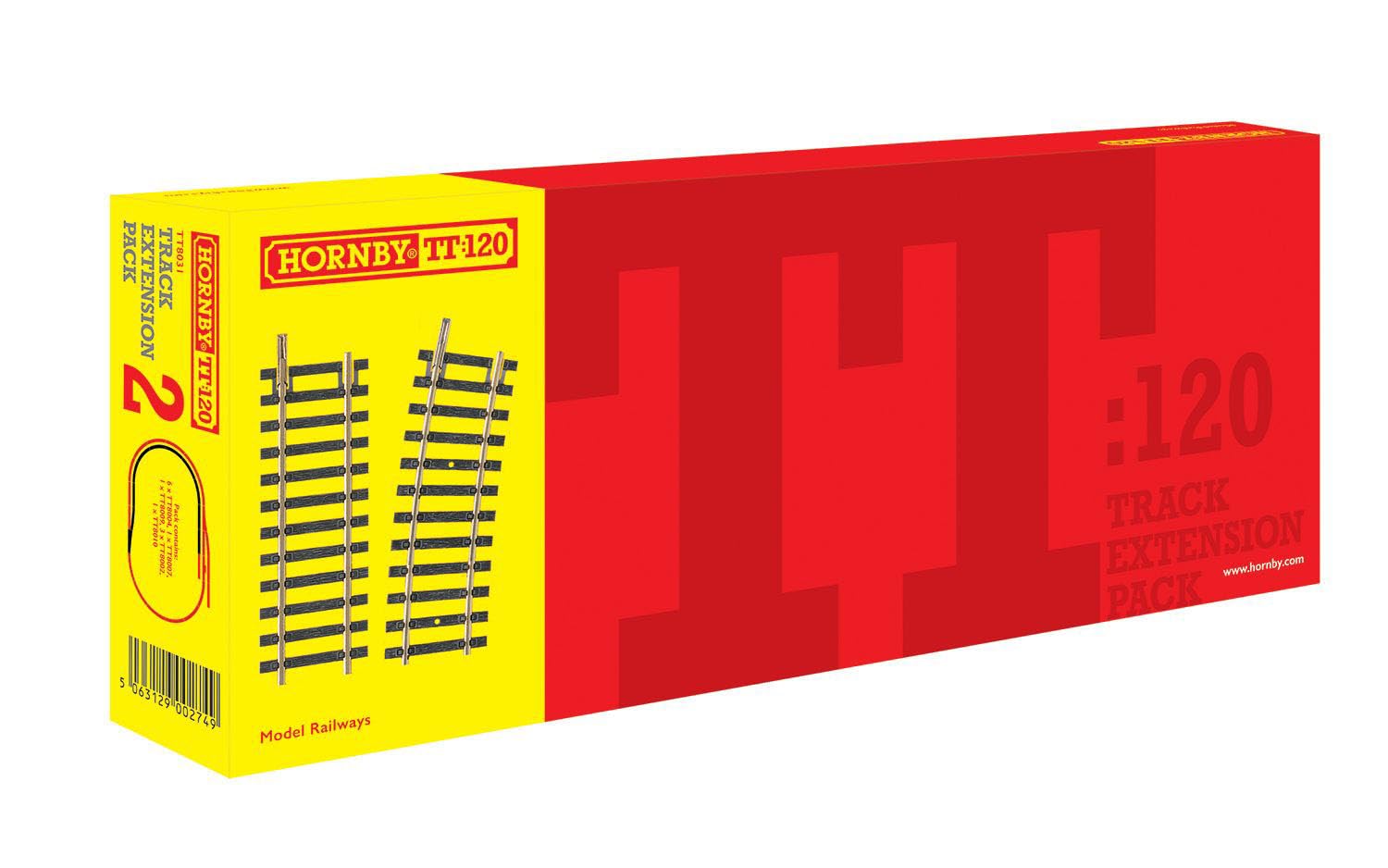 Hornby TT8031 TT Gauge Track Pack 2 Zusätzliche Gleise für Modelleisenbahn-Sets, Spielzeugeisenbahn-Gleisteile, beinhaltet: 6xTT8004, 1xTT8007, 1xTT8009, 3xTT8002, 1 x TT8010 – Maßstab 1:120