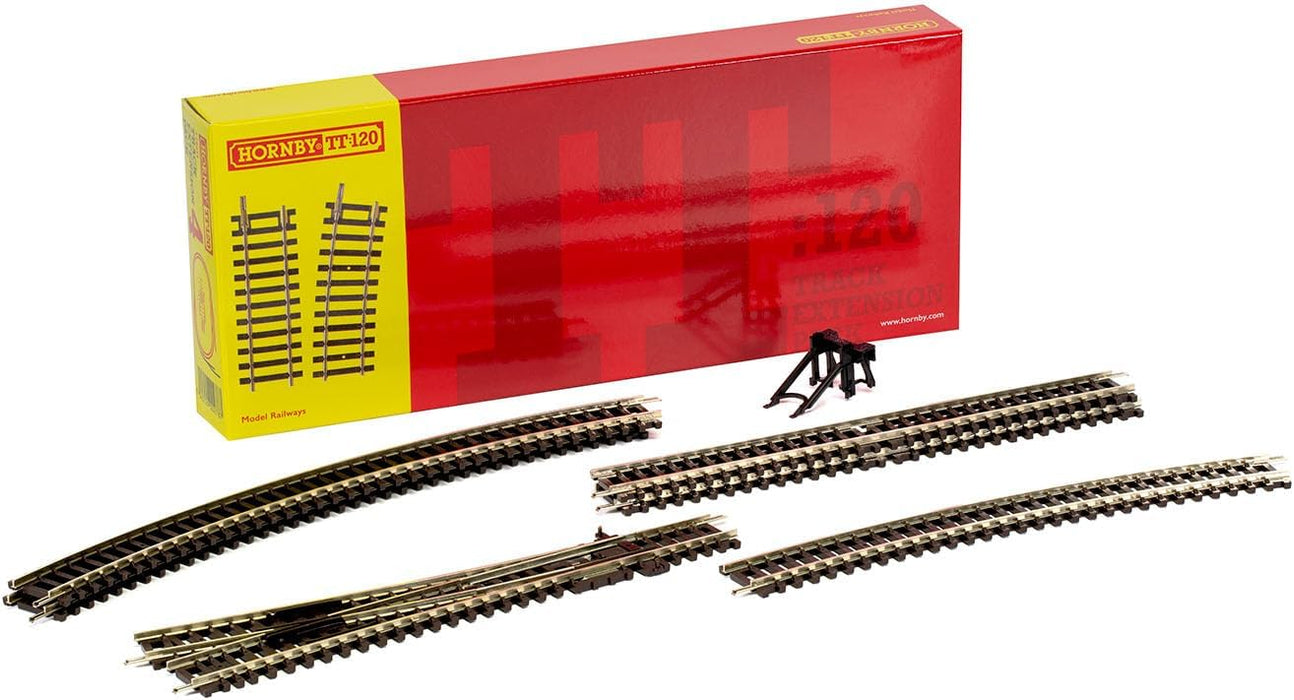 Hornby TT8033 TT Gauge Track Pack 4 – Zusätzliche Gleisteile für Modelleisenbahn-Sets, Spielzeugeisenbahn-Gleisteile, Gleise: 2 x TT8006 1 x TT8007 1 x TT8009 2 x TT8002 1 x TT8010 – Maßstab 1:120