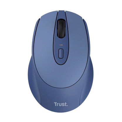 Trust Zaya Rechargeable Wireless Mouse for Laptop, 800-1600 DPI, RF 2.4GHz, Storable USB Micro Receiver, For Left and Right Hand Users, Compact Optical Computer Mouse for PC, Mac, Home Office - Blue