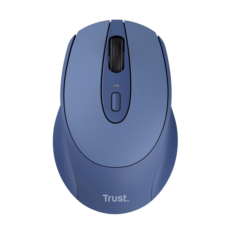 Trust Zaya Rechargeable Wireless Mouse for Laptop, 800-1600 DPI, RF 2.4GHz, Storable USB Micro Receiver, For Left and Right Hand Users, Compact Optical Computer Mouse for PC, Mac, Home Office - Blue