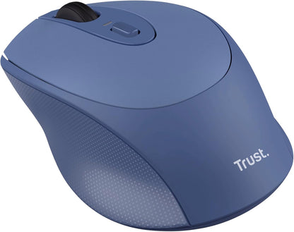 Trust Zaya Rechargeable Wireless Mouse for Laptop, 800-1600 DPI, RF 2.4GHz, Storable USB Micro Receiver, For Left and Right Hand Users, Compact Optical Computer Mouse for PC, Mac, Home Office - Blue