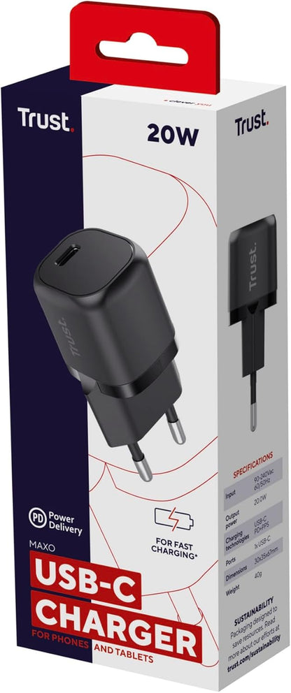 MAXO 20W USB-C CHARGER BLACK