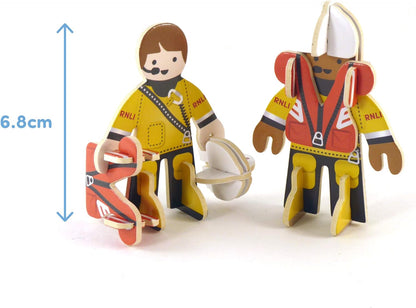 PLAYPRESS RNLI Childrens Toy Lifeboat Playset. This Eco Friendly Kids Toy Playset Contains 2 Toy RNLI Volunteers and RNLI Toy Boat