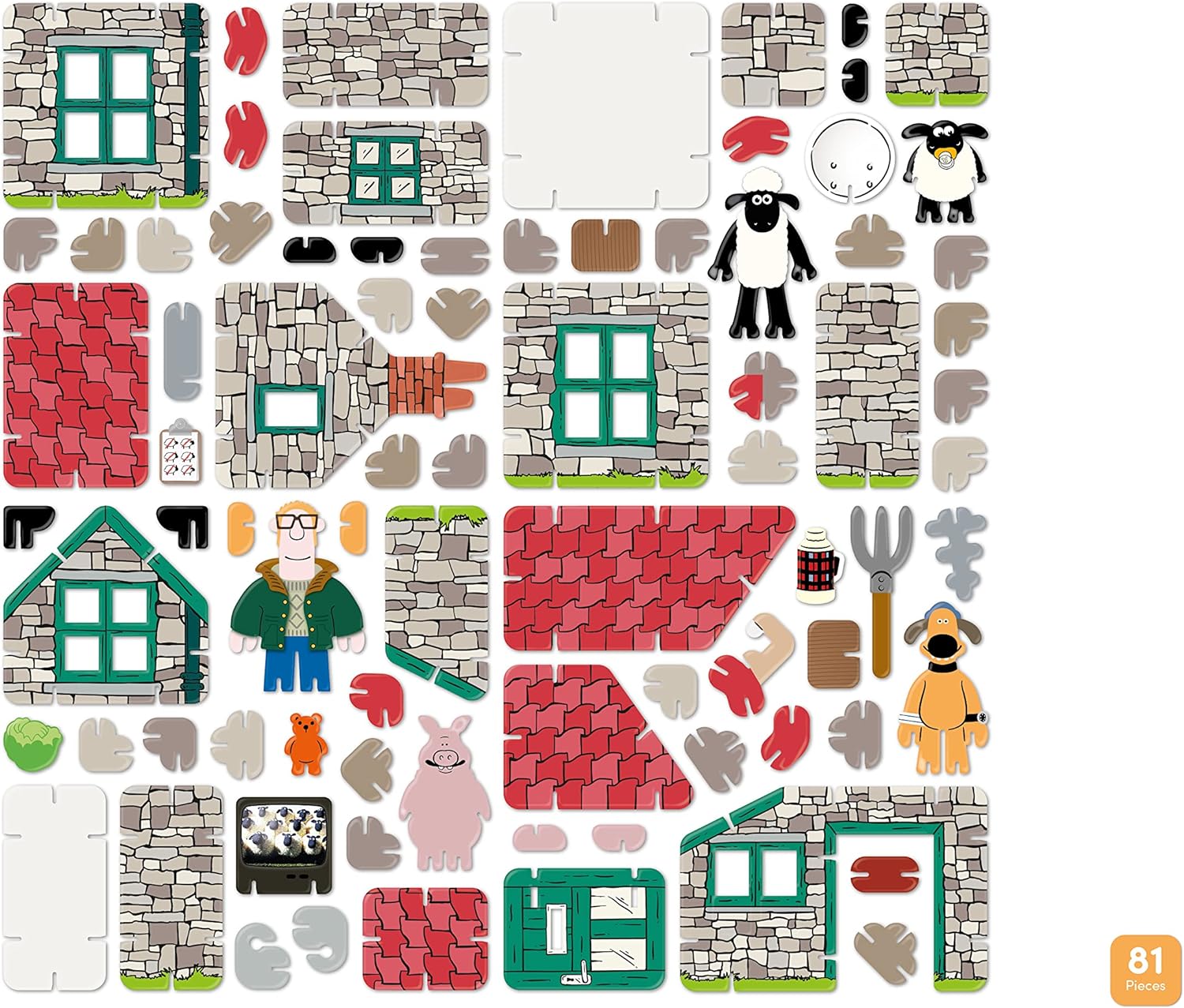 PLAYPRESS Shaun The Sheep Mossy Bottom Pop-out Playset. Includes Farmers House, Characters