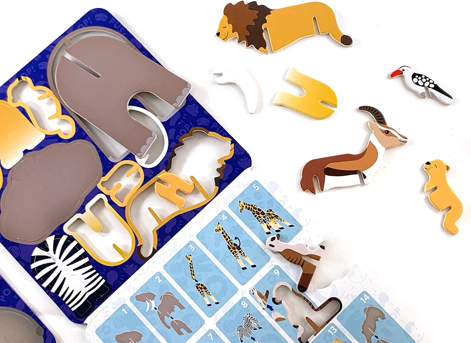 PLAYPRESS Savannah Animals Eco-friendly Children's Toy Playset. Includes 13 Animals