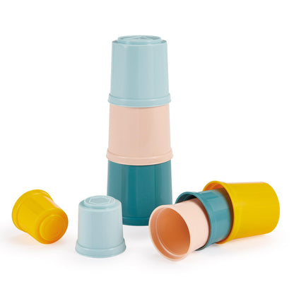 Ecoiffier - Tower of Stackable Cups, Pastel Colours, Fine Motor Skills for Boys Girls from 6 Months (7600007911