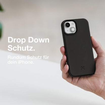 Woodcessories - Organic Case, Mobile Phone Case Compatible with iPhone 15 Case Black - Sustainable from Plants
