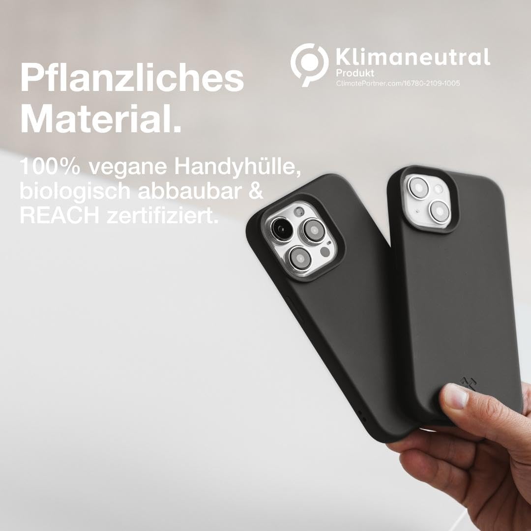Woodcessories - Organic Case, Mobile Phone Case Compatible with iPhone 15 Case Black - Sustainable from Plants