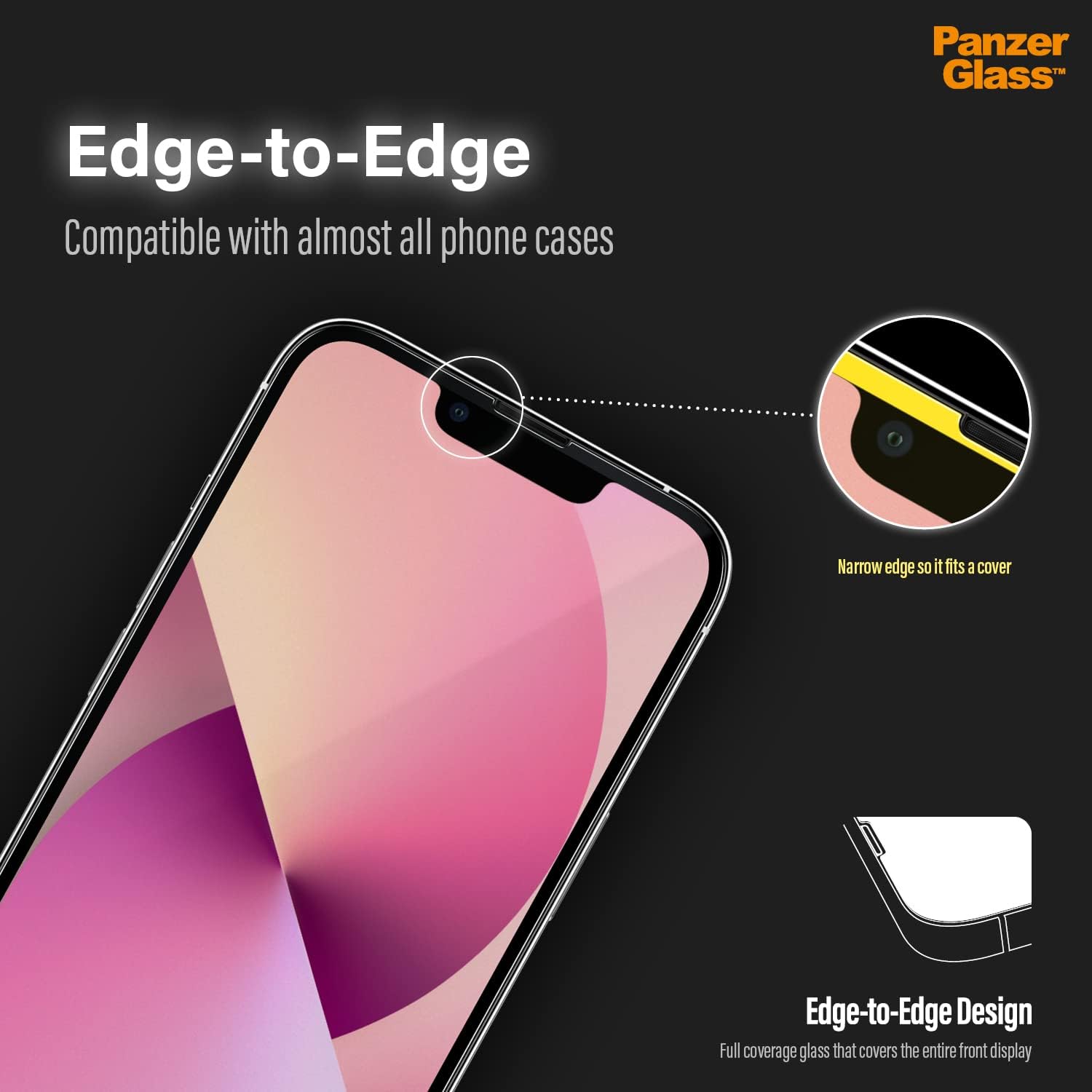 PanzerGlass™ Screen Protector for iPhone 13 mini Case Friendly Black