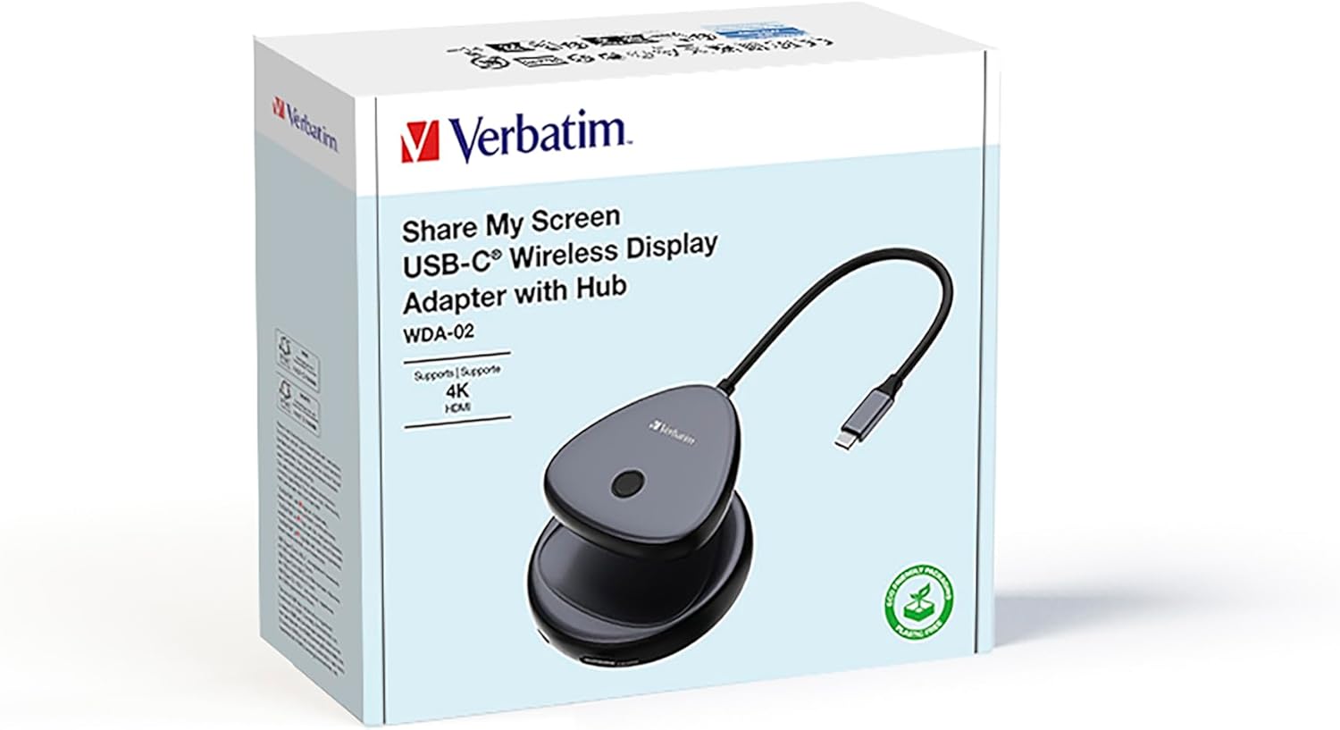 Verbatim Trasmettitore e ricevitore wireless HDMI 4K per streaming, trasmissione video/audio, extender wireless HDMI per laptop, PC, smartphone a TV, monitor