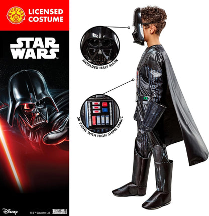 Rubie's Official Darth Vader Premium Child Costume, Kids Superhero Fancy Dress 5-6 Years