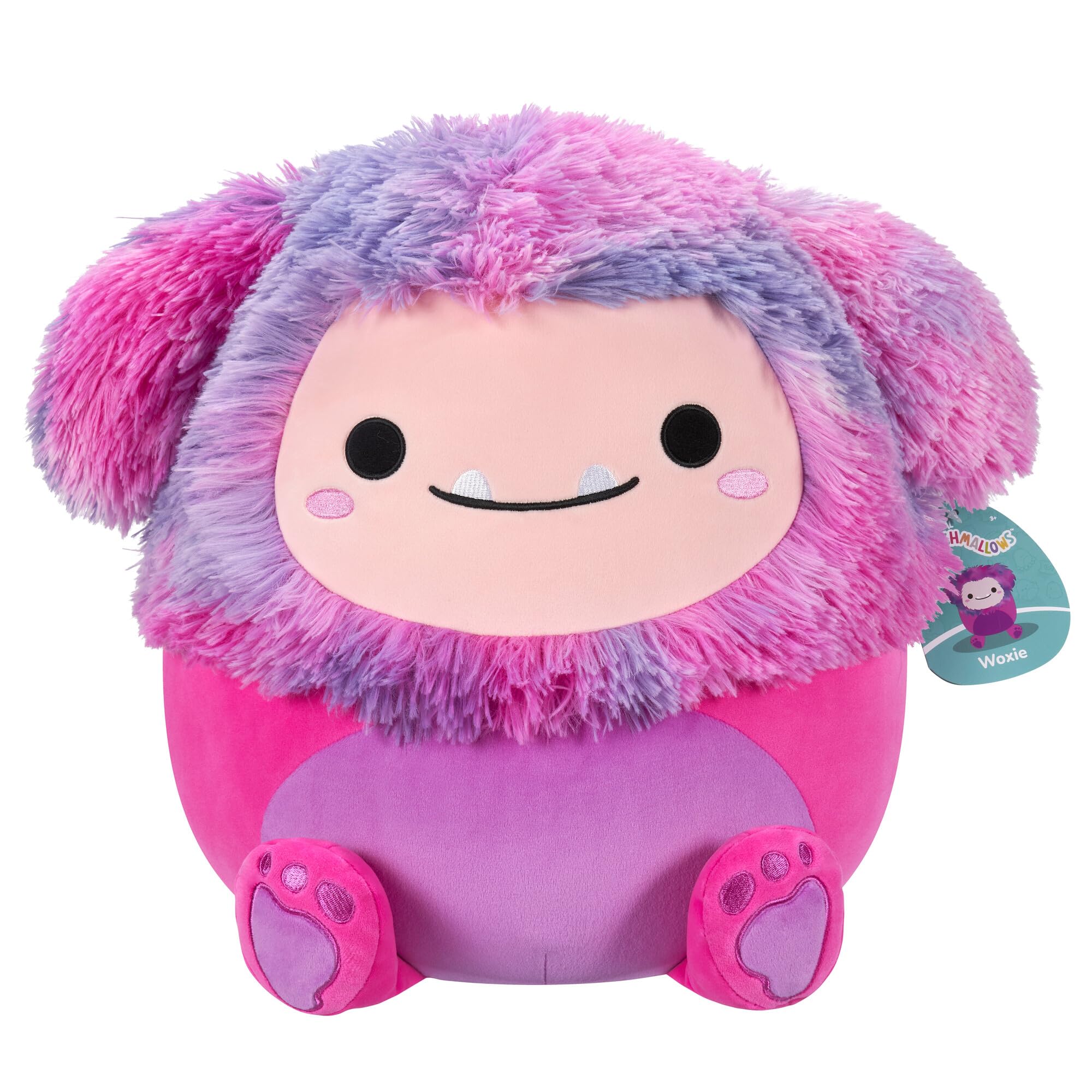 SQUISHMALLOWS SQCR05417 12-Inch Magenta Tie-Dye Mane Plush, Woxie The Bigfoot