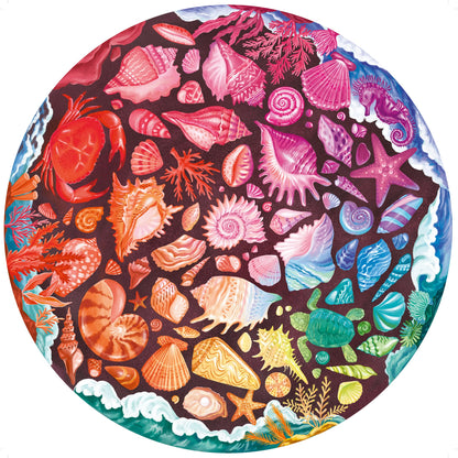 Ravensburger 12000823 - Seashells - 500 pieces jigsaw puzzle – Puzzle for adults and kids age 12 years up, Round puzzle