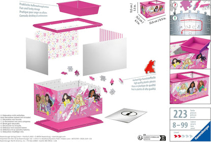 Ravensburger - Puzzle 3D Boite de rangement - Pot à crayons - Barbie - A partir de 8 ans - 216 pièces numérotées à assembler sans colle - Accessoires de finition inclus - 11584