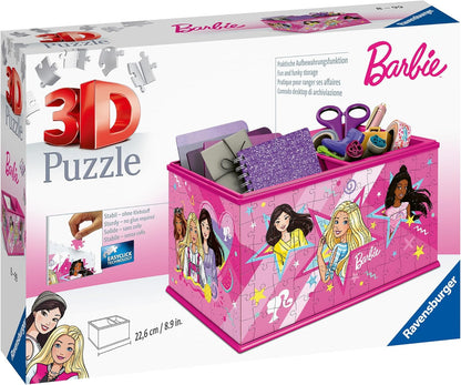 Ravensburger - Puzzle 3D Boite de rangement - Pot à crayons - Barbie - A partir de 8 ans - 216 pièces numérotées à assembler sans colle - Accessoires de finition inclus - 11584