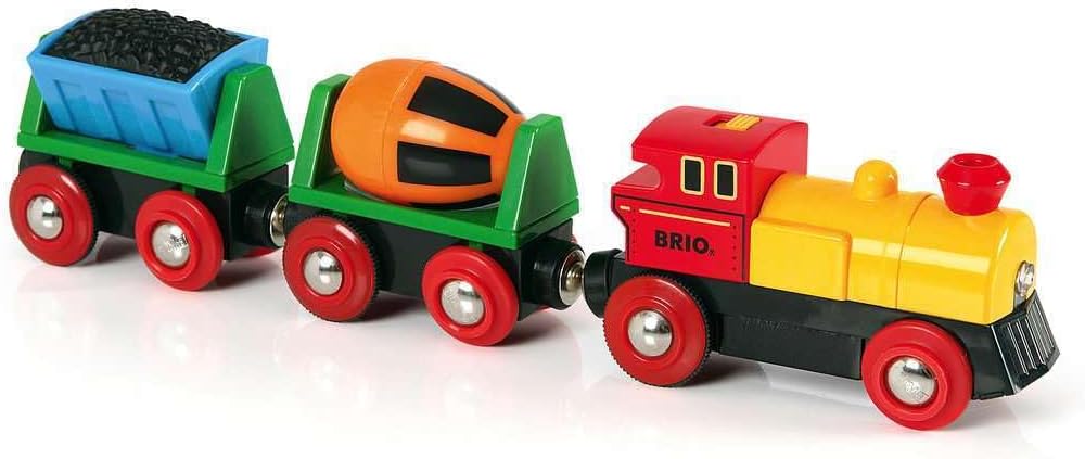 BRIO World Battery Operated Action Train for Kids Age 3 Years Up - Wooden Railway Set Add On Accessories