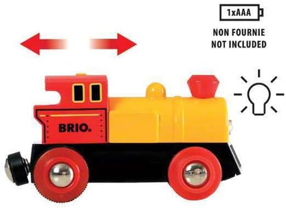 BRIO World Battery Operated Action Train for Kids Age 3 Years Up - Wooden Railway Set Add On Accessories