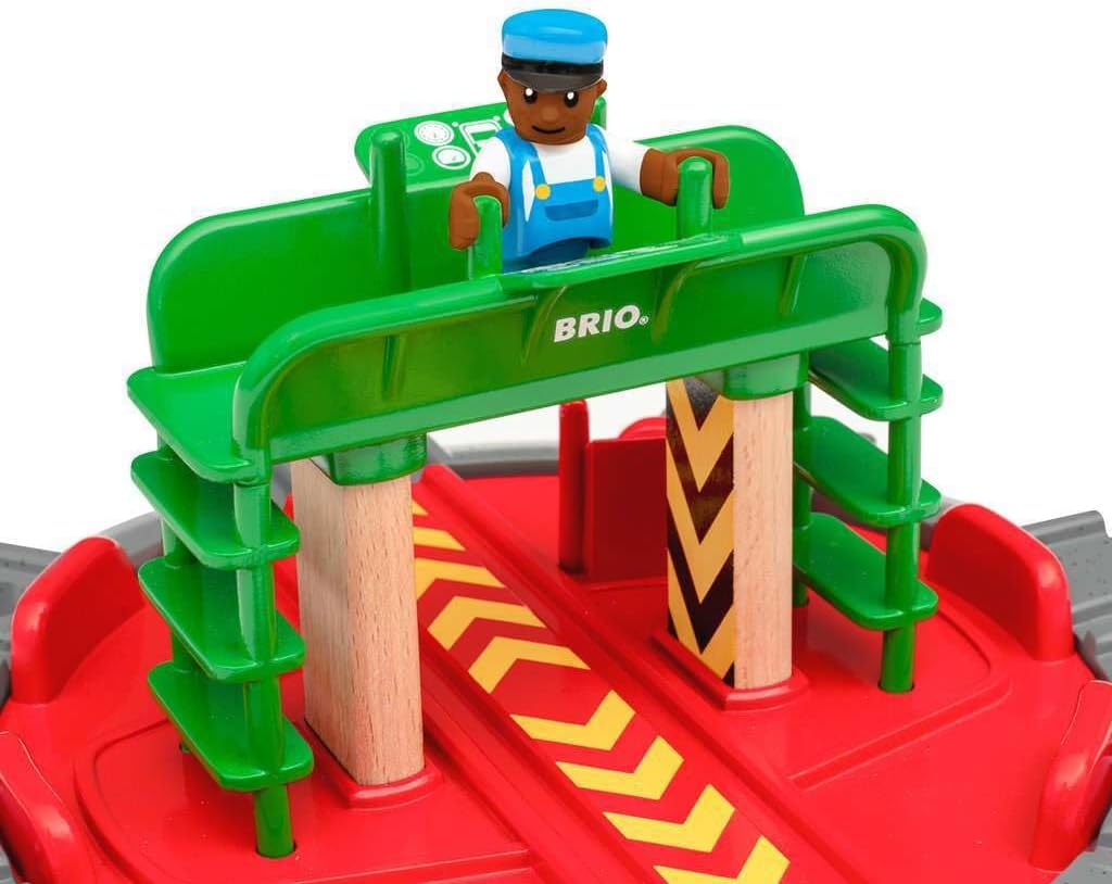BRIO World Train Turntable & Figure for Kids Age 3 Years Up - Wooden Railway Set Add On Accessories