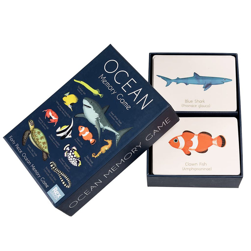 Juego de memoria para niños (40 piezas), Rex London Children's Ocean Memory Game (40 Pieces), Rex London Kinder-Memory-Spiel, Ozean, 40 Teile, Rex London - Memoryspel 'Ocean' - 40 stukjes
