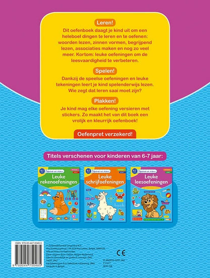 Oefenboek met stickers - Leuke leesoefeningen (6-7 j.): 6-7 jaar - 1ste leerjaar - groep 3 (Oefenboek met stickers, 0