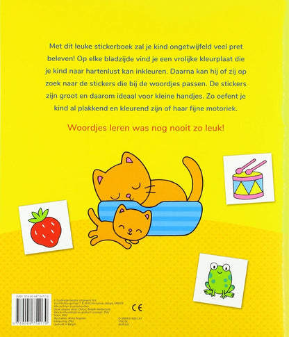 Stickerpret voor kleine handjes (2-4 j.): Plakken, kleuren en woordjes leren (Stickerpret voor kleine handjes: Plakken, kleuren en woordjes leren