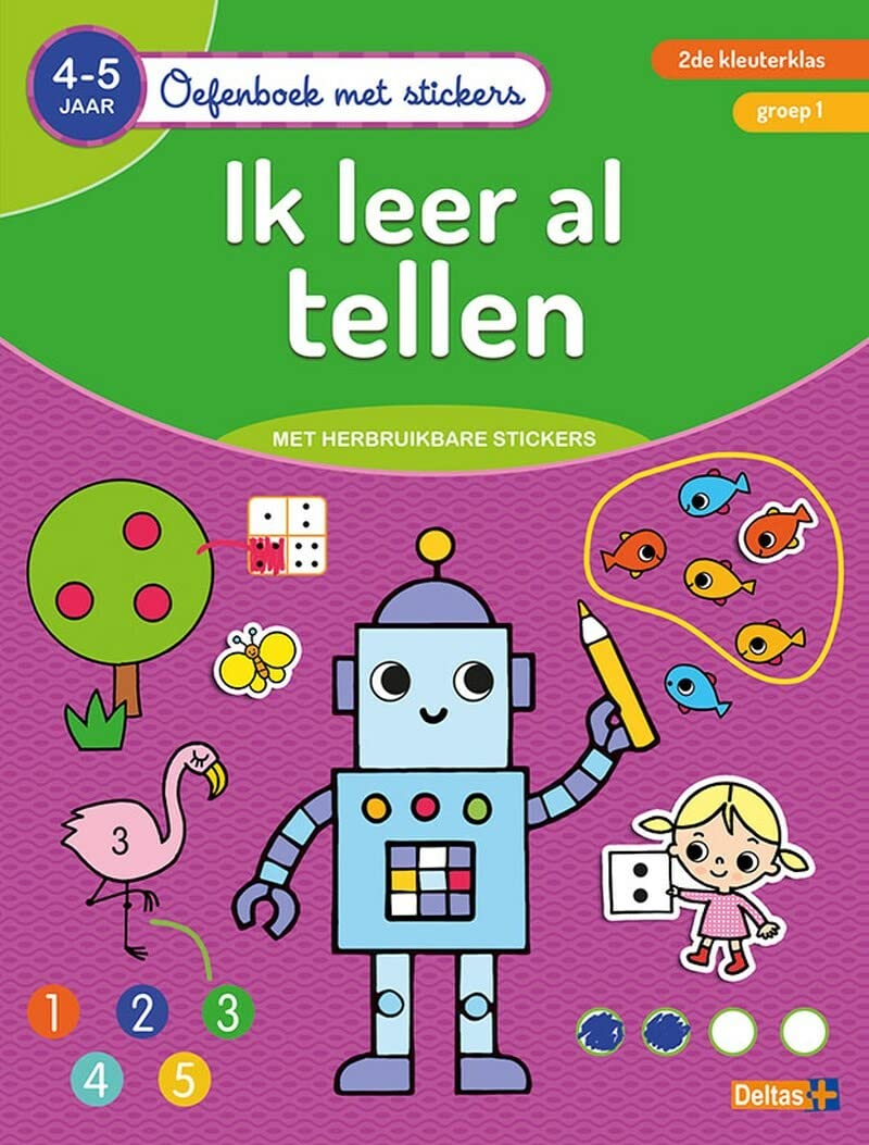 Oefenboek met stickers - Ik leer al tellen (4-5 j.