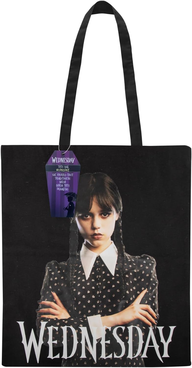 Cinereplicas Wednesday - Wednesday Carry Bag 42 x 38 cm - Official Licence, black