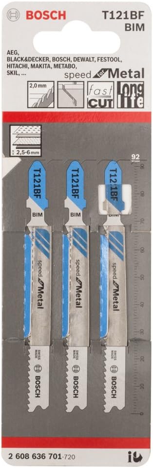 Bosch - Decoupeerzaagblad T 121 Bf Speed For Metal - 3 Stuks - [Dutch Import]