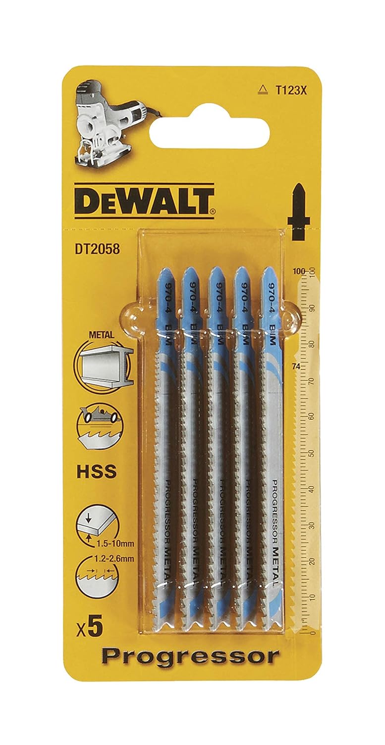 Dewalt Dt2058 Hss Decoupeerzaagblad Progressor - 1.2-2.6Mm Tandafstand - Metaal (5St) - [Dutch Import]