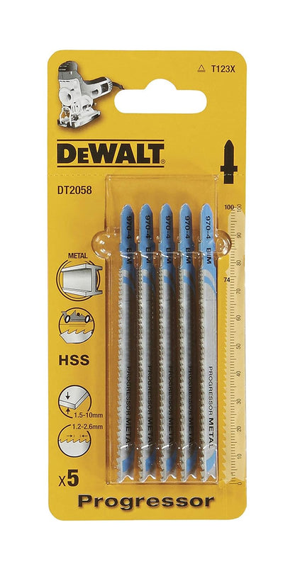 Dewalt Dt2058 Hss Decoupeerzaagblad Progressor - 1.2-2.6Mm Tandafstand - Metaal (5St) - [Dutch Import]