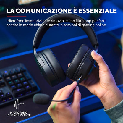 Trust Gaming GXT 490 Fayzo 7.1 USB Gaming Headset, 85% Recycled Plastics, Surround Sound, 50mm Drivers, 2m Cable, RGB Over-Ear Wired Headphones with Noise Canceling Microphone for PC - Black