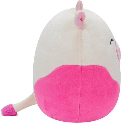 Squishmallows SQCR05470 16-Inch-Caedyn The Pink Spotted Cow with Closed Eyes, Multicolour