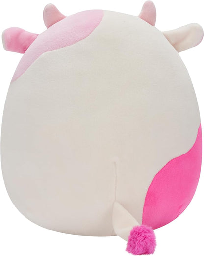 Squishmallows SQCR05470 16-Inch-Caedyn The Pink Spotted Cow with Closed Eyes, Multicolour