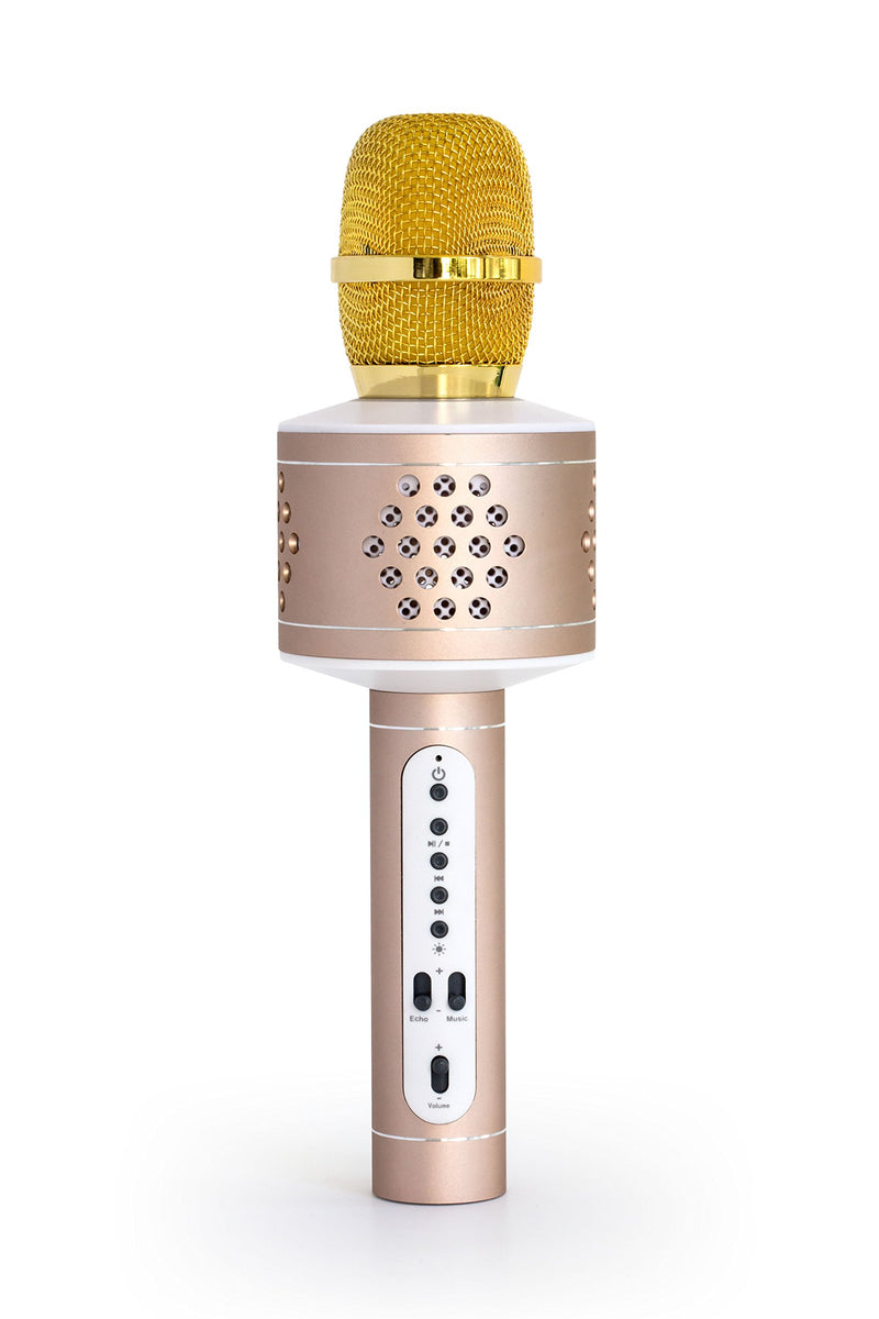 MusicMan 4611 Karaoke Microphone Pro BT X35 (Bluetooth, Compatible with Smartphone, iPhone TWS Function) Gold/Silver Gold Silver