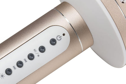 MusicMan 4611 Karaoke Microphone Pro BT X35 (Bluetooth, Compatible with Smartphone, iPhone TWS Function) Gold/Silver Gold Silver