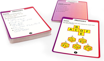 Ginger Fox Official Mensa Brainteasers Challenge Card Game - Prepare To Be Puzzled - Includes 50 Double-Sided Cards