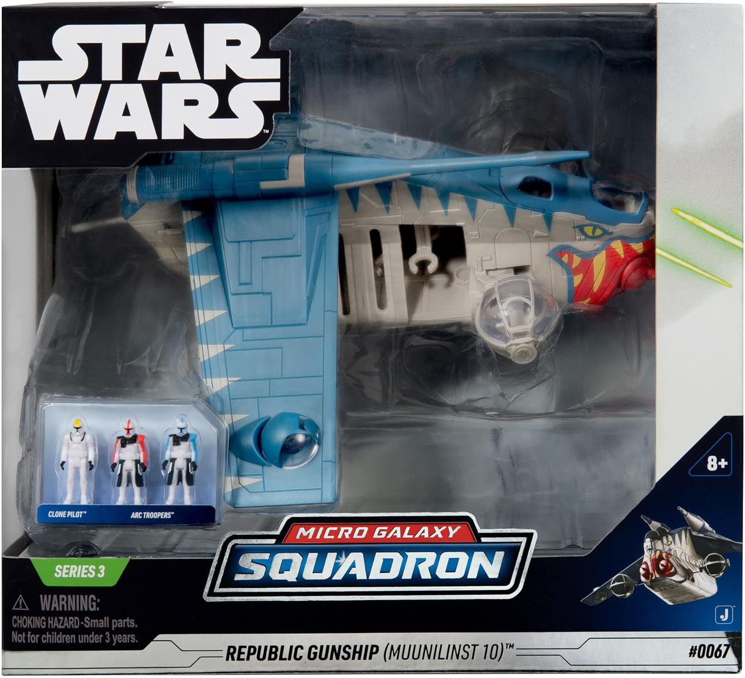 Star Wars Micro Galaxy Squadron Republic Gunship (Muunilinst-10) - 8-Inch Starfighter Class Vehicle with Three Micro Figure Accessoriesories