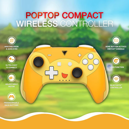 DragonShock - POPTOP COMPACT BT - Pika Compact Wireless Bluetooth Controller compatible Nintendo Switch - Switch Lite - Switch OLED