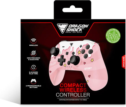 DragonShock - POPTOP COMPACT BT - Sweet Pink Compact Wireless Bluetooth Controller compatible Nintendo Switch - Switch Lite - Switch OLED