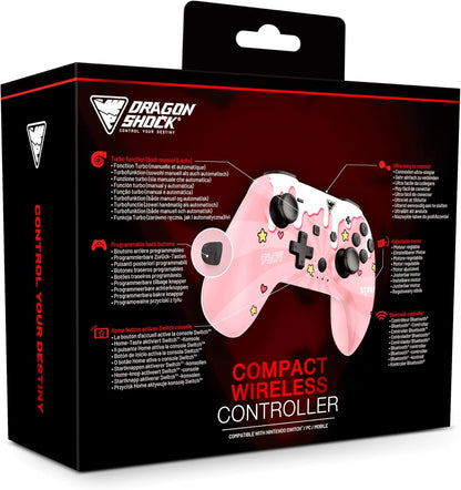 DragonShock - POPTOP COMPACT BT - Sweet Pink Compact Wireless Bluetooth Controller compatible Nintendo Switch - Switch Lite - Switch OLED