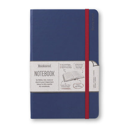 IF Bookaroo Notebook A5, Journal - Navy, Classic Ruled Notebook, Hard Cover with Soft PU, (A5) 21.5 x 13.5cm, 192 Pages