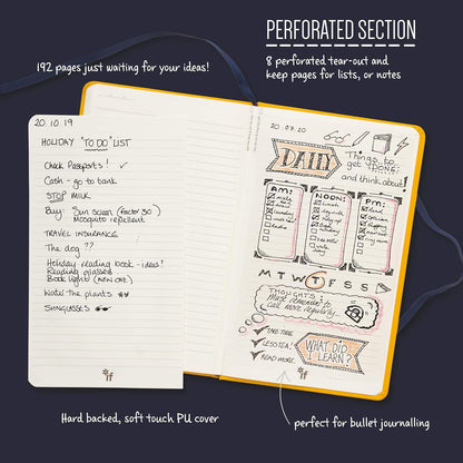 IF Bookaroo Notebook A5, Journal - Navy, Classic Ruled Notebook, Hard Cover with Soft PU, (A5) 21.5 x 13.5cm, 192 Pages