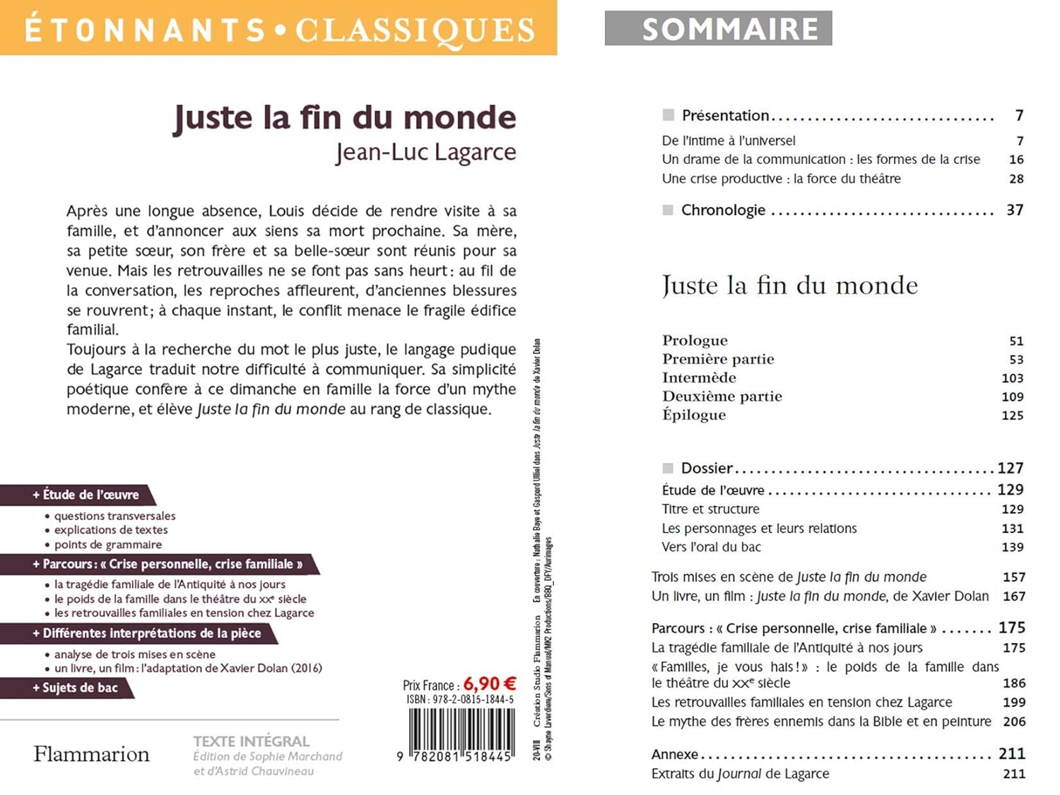 Juste la fin du monde: PROGRAMME NOUVEAU BAC 2021 1ère - Parcours "Crise personnelle, crise familiale"