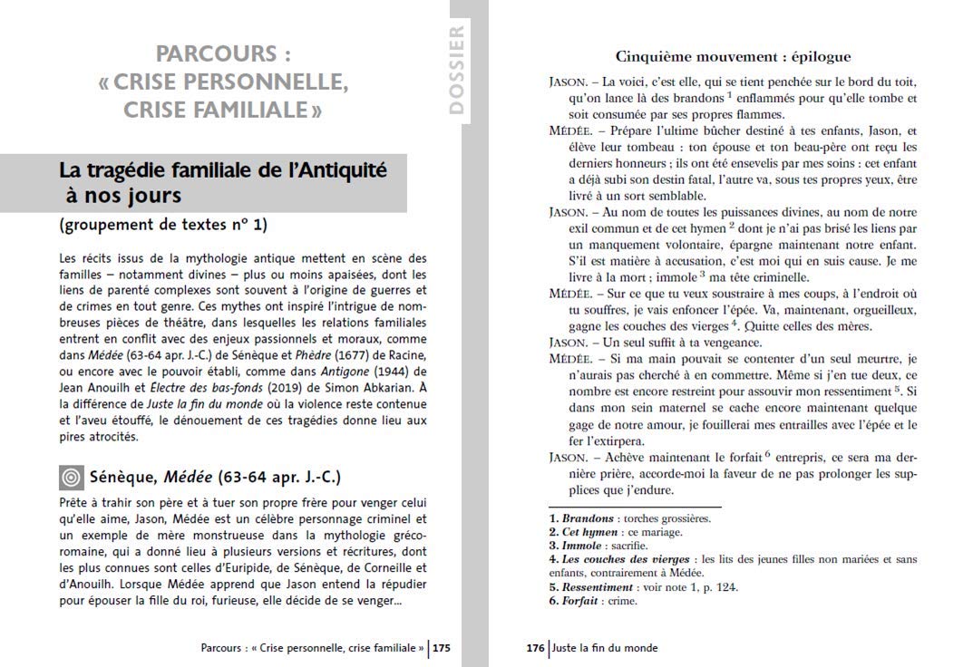 Juste la fin du monde: PROGRAMME NOUVEAU BAC 2021 1ère - Parcours "Crise personnelle, crise familiale"