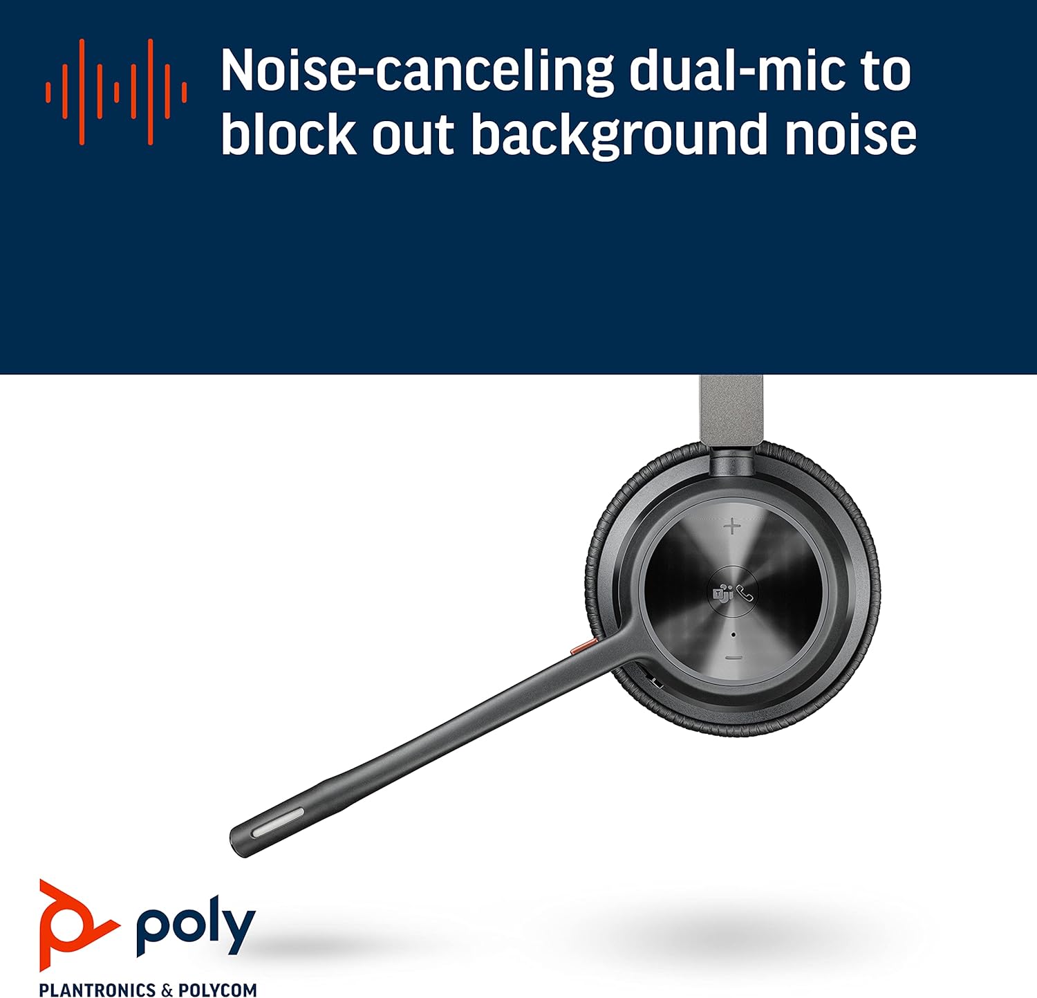 Poly - Voyager 4320 UC Wireless Headset (Plantronics) - Headphones with Boom Mic - Connect to PC/Mac via USB-A Bluetooth Adapter, Cell Phone via Bluetooth - Works with Teams (Certified), Zoom & More