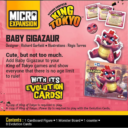 Iello | King of Tokyo: Baby Gigazaur Micro Expansion | Family Board Game | Ages 8+ | 2-6 Players | 30 mins Minutes Playing Time