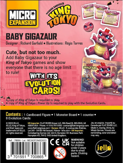 Iello | King of Tokyo: Baby Gigazaur Micro Expansion | Family Board Game | Ages 8+ | 2-6 Players | 30 mins Minutes Playing Time
