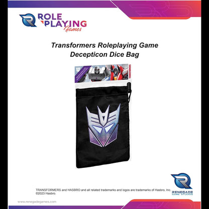 Renegade Game Studios Transformers RPG : Decepticon Dice Bag | Accessoire de Jeu de rôle